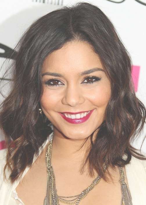 Vanessa Hudgens Medium Hairstyle: Curls With Side Part – Pretty With Newest Vanessa Hudgens Medium Hairstyles (View 1 of 25)