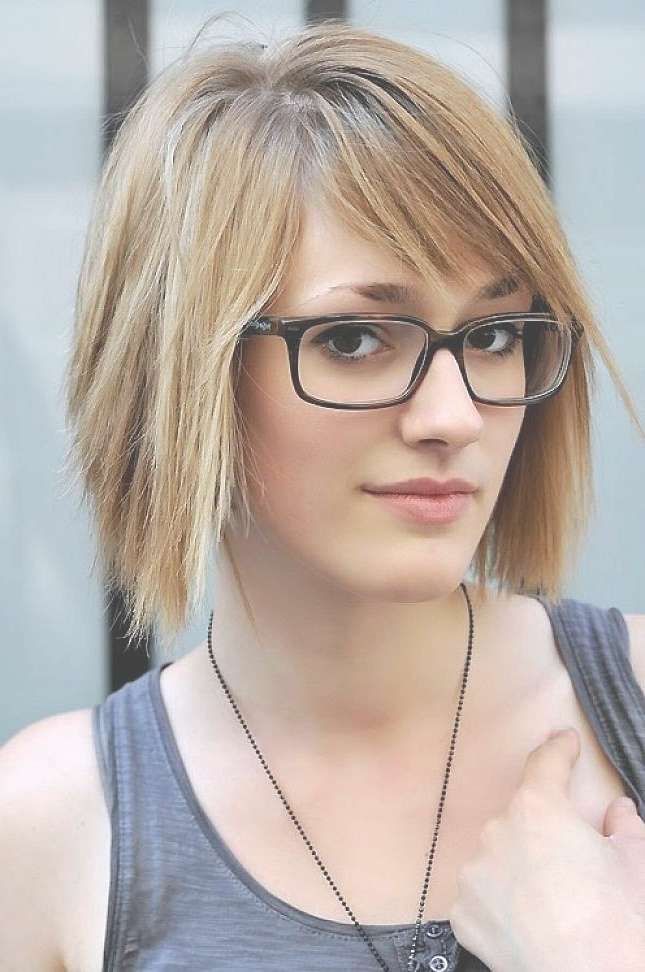Women's Hairstyles: Layered Hairstyles Medium Blonde Hair Side Intended For Current Medium Haircuts For Glasses (Photo 4 of 25)