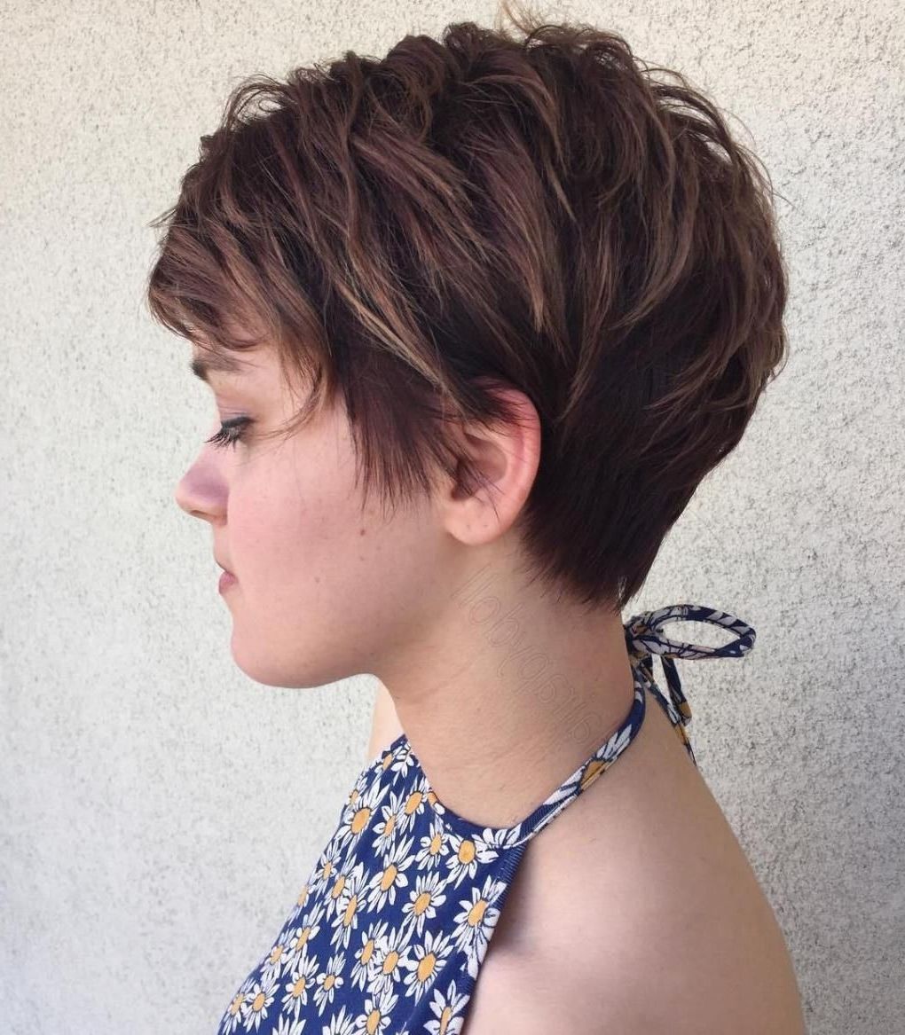70 Short Shaggy, Spiky, Edgy Pixie Cuts And Hairstyles | Brunette Throughout Most Recent Short Feathered Pixie Hairstyles (Photo 9 of 15)