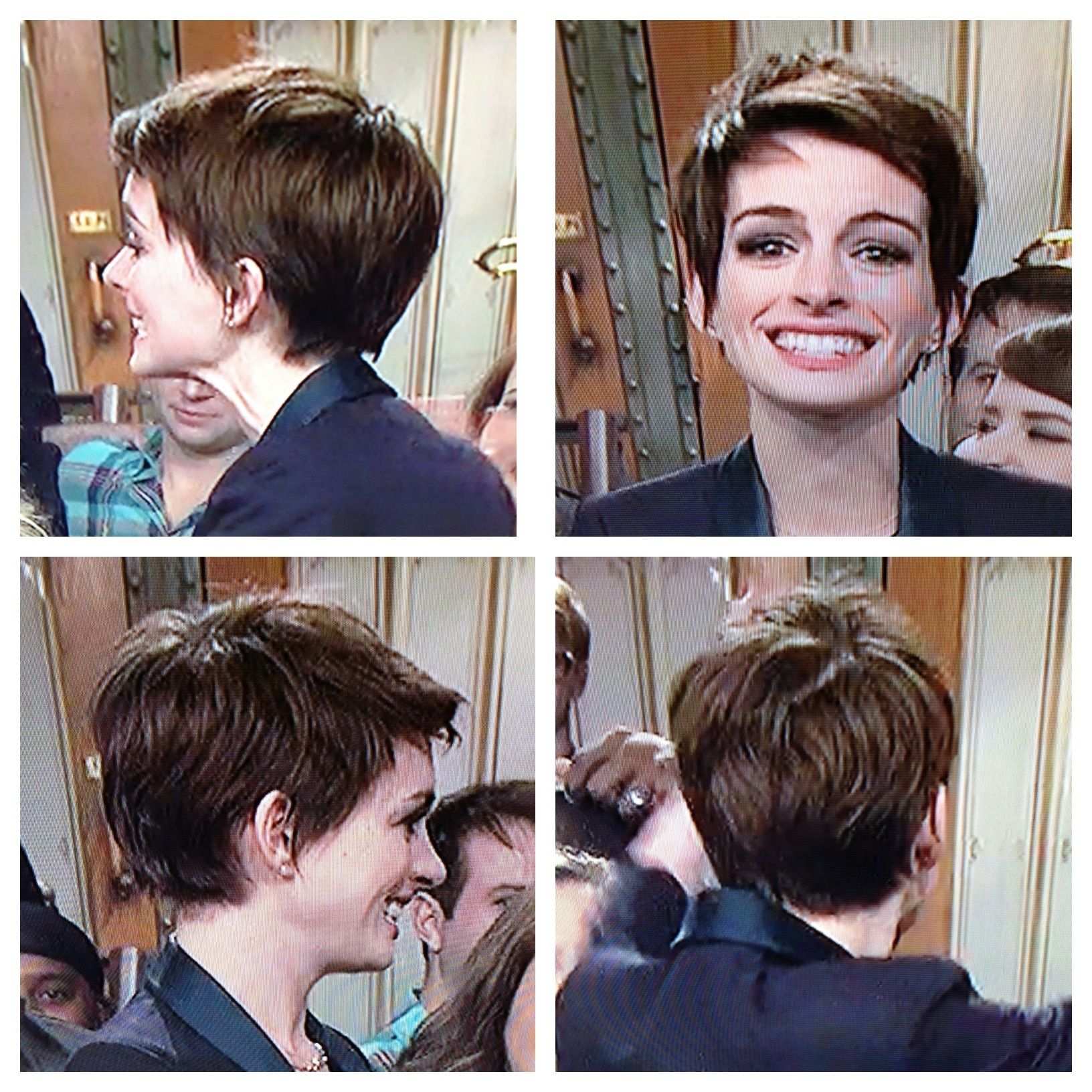 Anne Hathaway // Pixie Haircut // Adorable! | Beauty // Hair Pertaining To Most Recent Side And Back View Of Pixie Hairstyles (View 8 of 15)