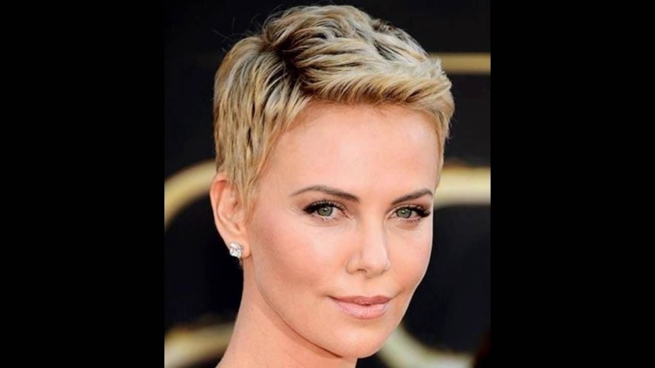 Charlize Therons Spiky Texture With Pixie Cut – Youtube Regarding Most Recently Spiky Pixie Hairstyles (View 8 of 15)