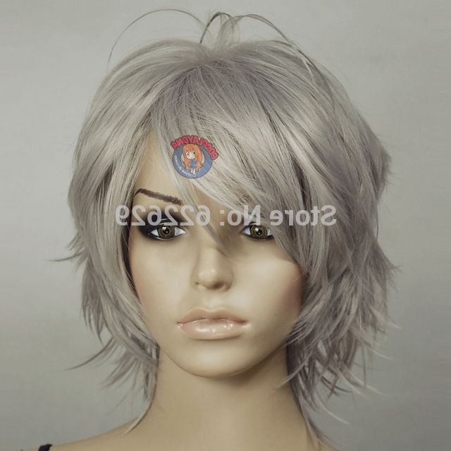 Dark Grey Spikeable Shaggy Cut Short Cosplay Wig 16 " High Temp Throughout Most Recently Shaggy Grey Hairstyles (View 15 of 15)