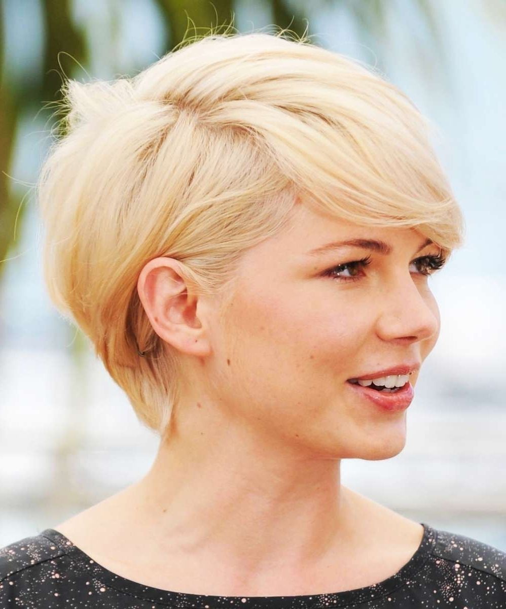 Haircuts Women Over Fifty With Thick Hair Round Face Short Throughout Most Current Round Face Pixie Hairstyles (View 6 of 15)