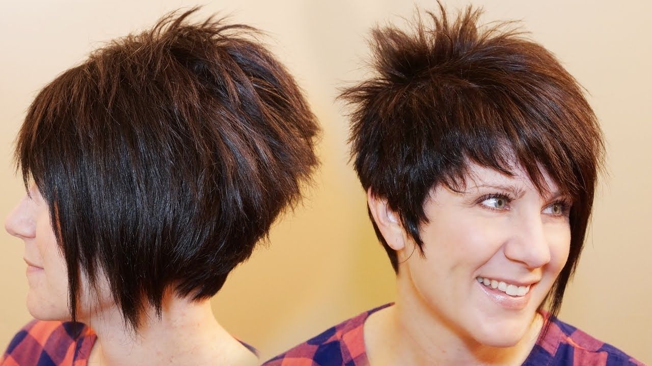 How To Cut Womens Hair // Short Pixie Assymetrical A Line Haircut Intended For Most Current Short Asymmetrical Pixie Hairstyles (Photo 10 of 15)