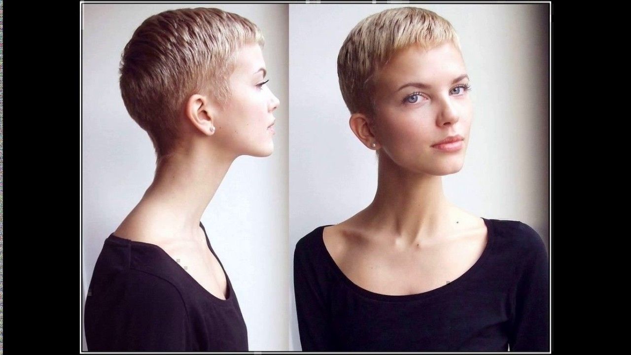 Ladies Short Haircut Shaved Nape – Youtube Throughout Current Clippered Pixie Hairstyles (View 3 of 15)