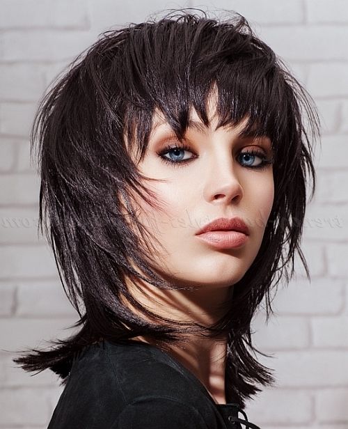 Medium Length Hairstyles For Straight Hair – Black Shaggy Inside Most Current Shaggy Layered Hairstyles (View 11 of 15)