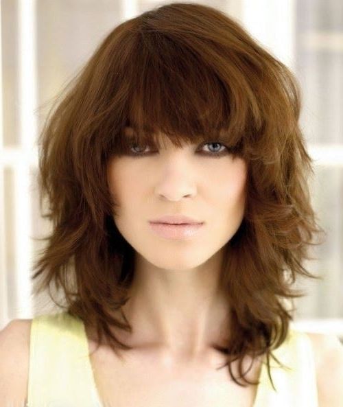 Medium Shag Messy Hairstyles 2017 With Bangs | Cute Women Hairstyles In Best And Newest Shaggy Hairstyles For Coarse Hair (Photo 13 of 15)