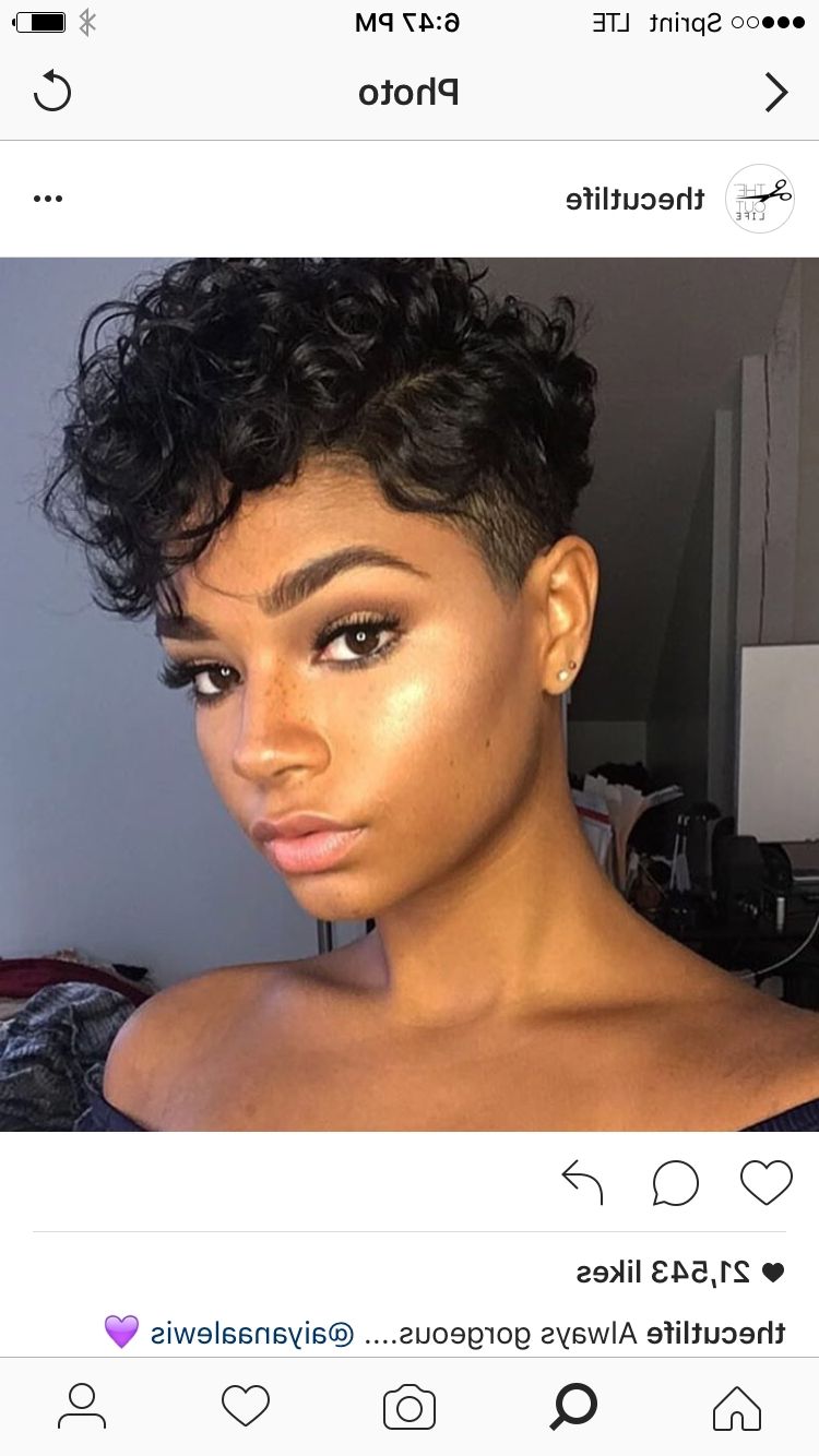 Pinbrandywine Fine On Hair | Pinterest | Short Hair, Hair Cuts With Regard To Most Popular Short Pixie Hairstyles For Black Hair (Photo 14 of 15)