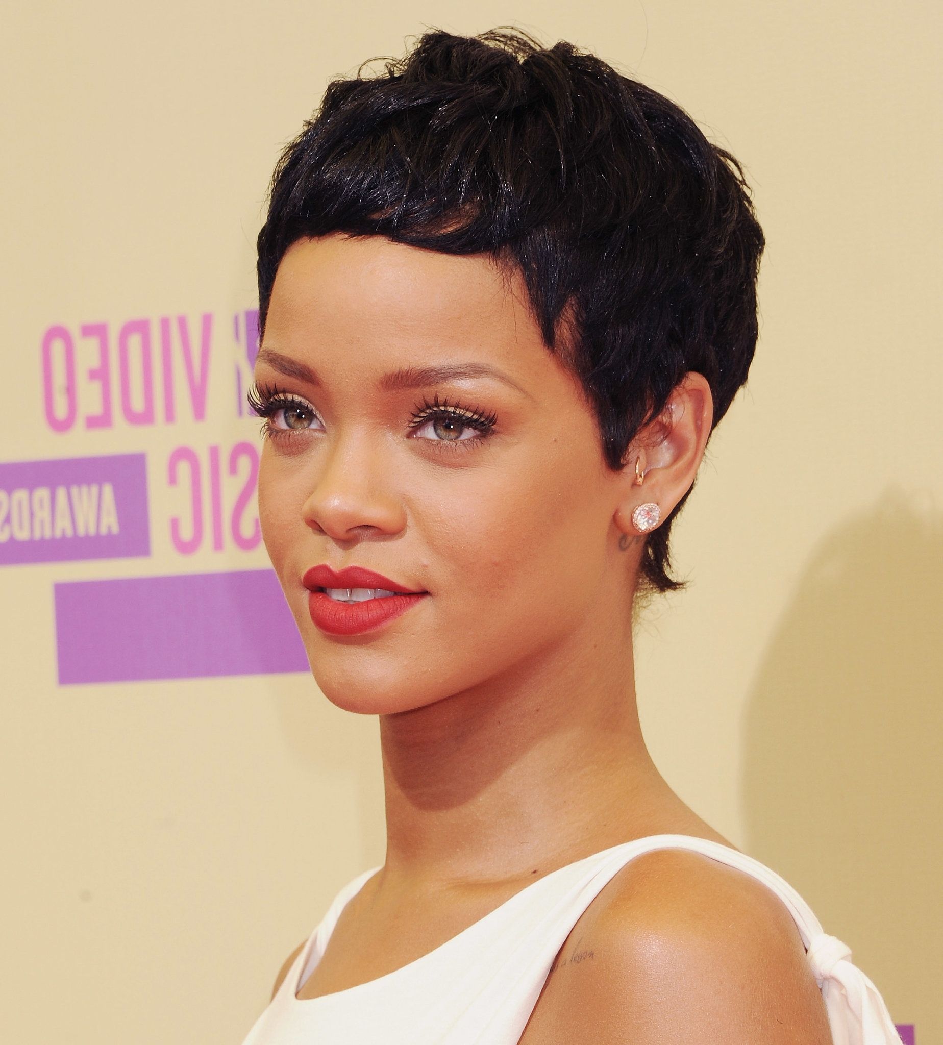 Short Haircut Trends From Celebrities For Black Women – Page 2 Within Most Recently Rihanna Pixie Hairstyles (View 13 of 15)