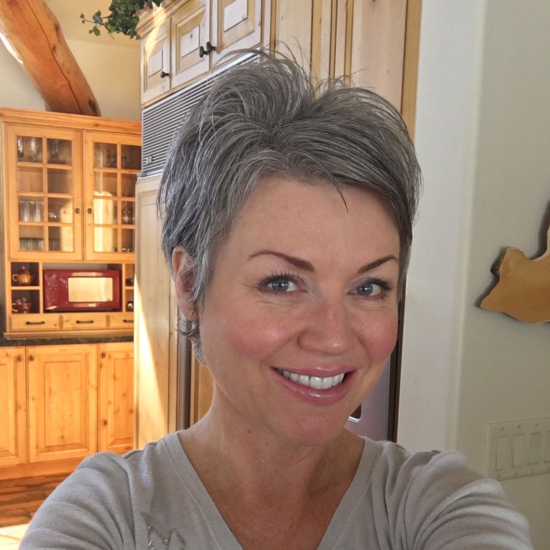 Shortgreyhair #pixie #lettingitgrow | Curly Hair, Long, Short And For 2018 Short Pixie Hairstyles For Gray Hair (View 13 of 15)