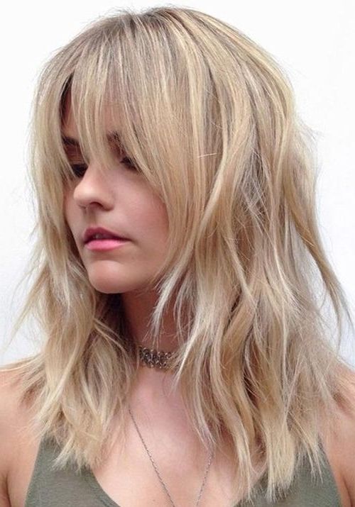 The 25+ Best Medium Shaggy Haircuts Ideas On Pinterest | Lob Curly Regarding Newest Shaggy Long Haircuts With Bangs (View 9 of 15)