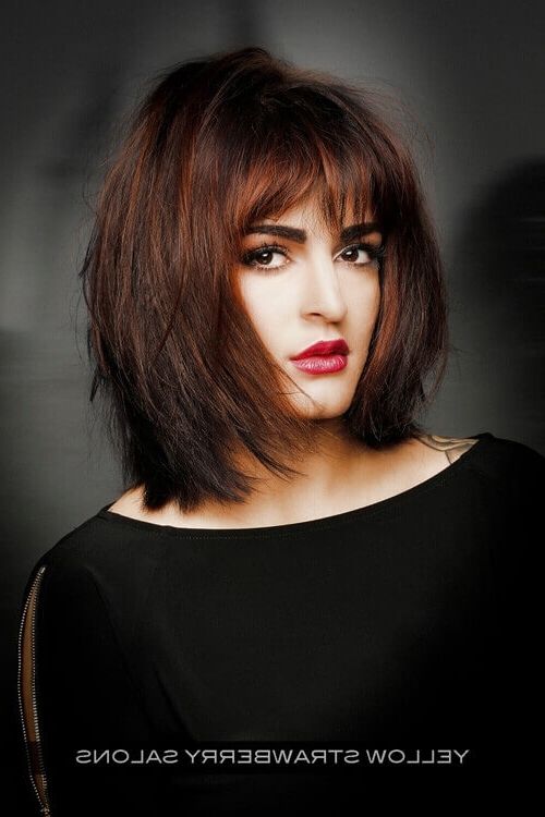 The 29 Most Flattering Bob Hairstyles For Round Faces Within Latest Shaggy Bob Hairstyles For Round Faces (Photo 10 of 15)