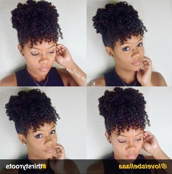 13 Natural Hair Updo Hairstyles You Can Create With Regard To Most Recent Black Hair Updo Hairstyles With Bangs (View 8 of 15)