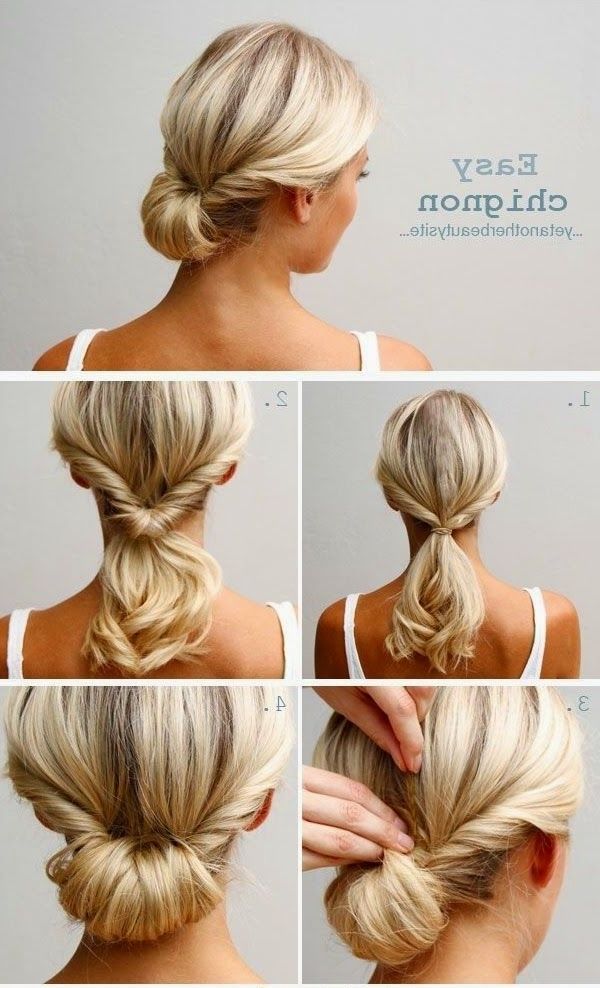 20 Diy Wedding Hairstyles With Tutorials To Try On Your Own Throughout Newest Easiest Updo Hairstyles (Photo 8 of 15)