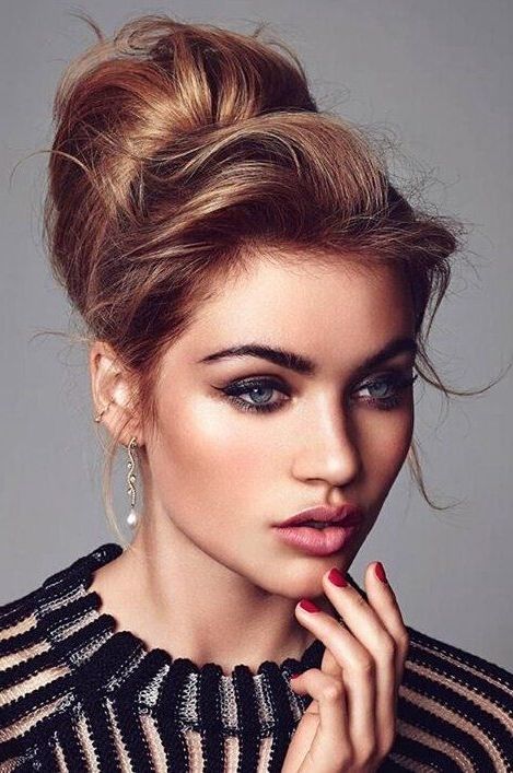 20 Easy Updo Hairstyles For Medium Hair – Pretty Designs Regarding Most Recent Updo Hairstyles For Long Hair With Bangs (View 11 of 15)