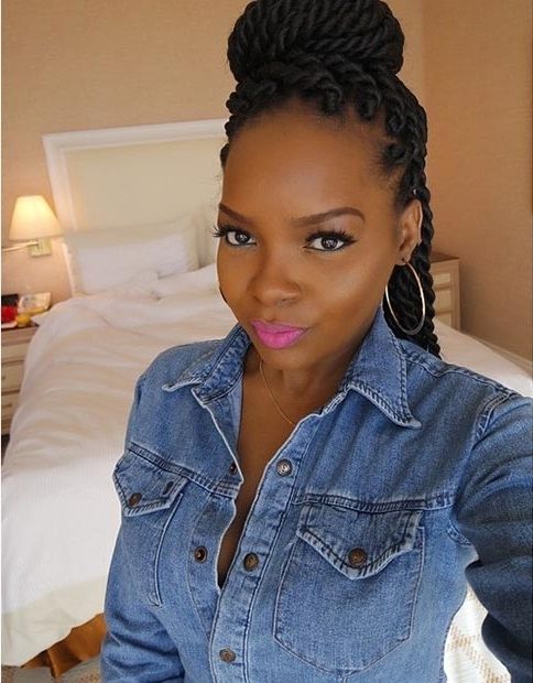 29 Senegalese Twist Hairstyles For Black Women | Stayglam In Most Popular Knot Twist Updo Hairstyles (Photo 11 of 15)