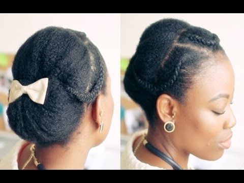 40 African American Black Women Updo Bun Hairstyles – Youtube Inside Most Recent Black Hair Updo Hairstyles With Bangs (Photo 13 of 15)