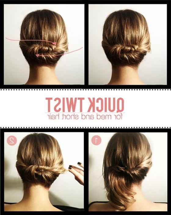 40 Quick And Easy Updos For Medium Hair With Regard To Best And Newest Shoulder Length Updo Hairstyles (Photo 9 of 15)
