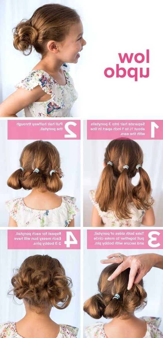 5 Fast, Easy, Cute Hairstyles For Girls | Low Updo, Updo And Short Hair Pertaining To Most Recently Easy Updo Hairstyles For Kids (Photo 2 of 15)