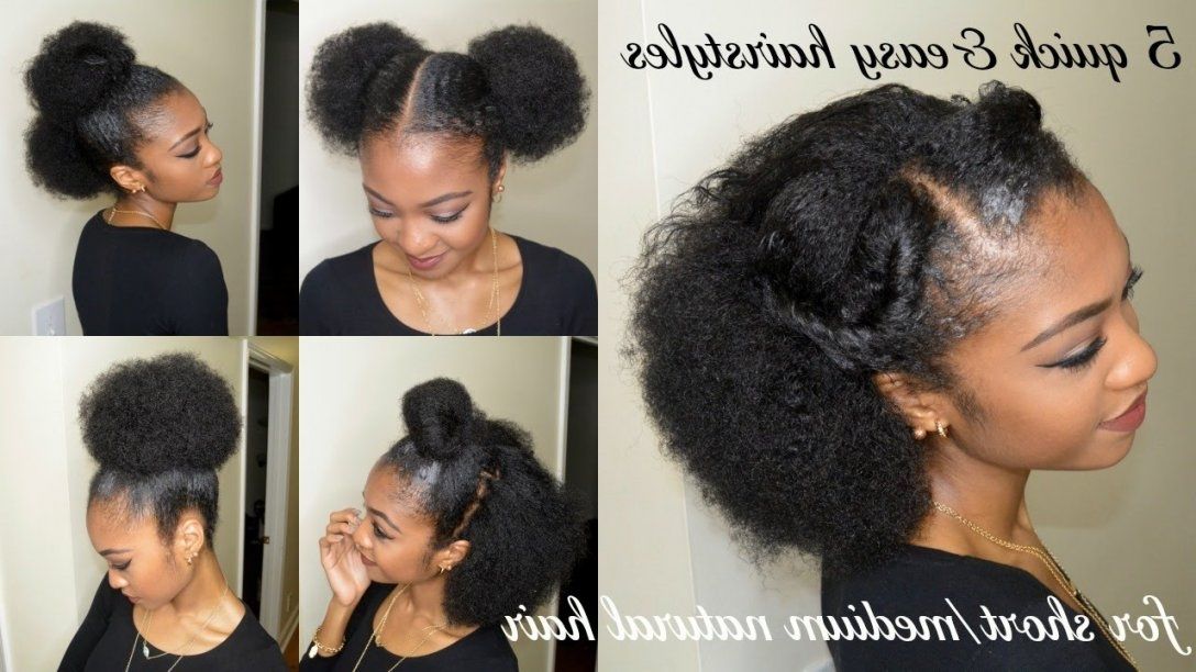 5 Quick & Easy Hairstyles For Short/medium Natural Hair Throughout With Recent Quick Updos For Short Black Hair (Photo 9 of 15)