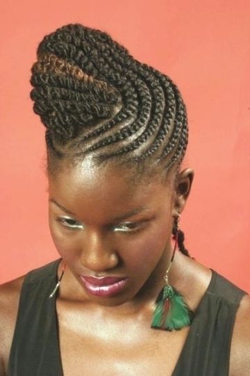 African American Braided Updo Style Inside Top African Braids Updo Intended For Current African Braids Updo Hairstyles (View 11 of 15)