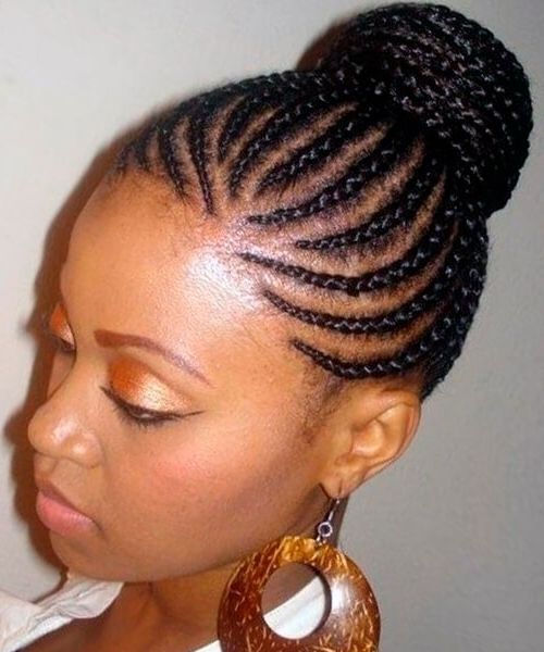 African Braid Bun Hairstyles Hairstyles Braided Bun African American For Current African Braid Updo Hairstyles (Photo 10 of 15)
