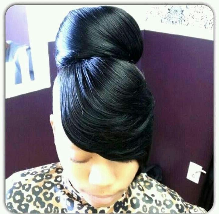 Beautiful Bun And Swoop Bang | Stylez | Pinterest | Bangs, Hair With Current Updo Hairstyles With Weave (Photo 11 of 15)