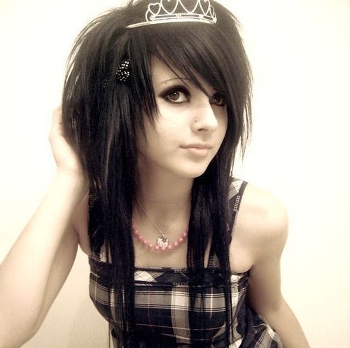 Best Fever Emo Hairstyles For Teenages Girl | Globezhair With Newest Black Hair Updos For Long Hair (Photo 11 of 15)