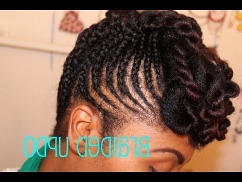 Braided Updo On Natural Hair – Youtube Inside 2018 Natural Updo Hairstyles With Braids (View 13 of 15)