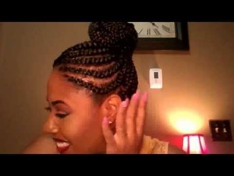 Braids *top Knot* My Summer Hair Style Braided Bun – Youtube Regarding Most Popular Scalp Braids Updo Hairstyles (View 6 of 15)
