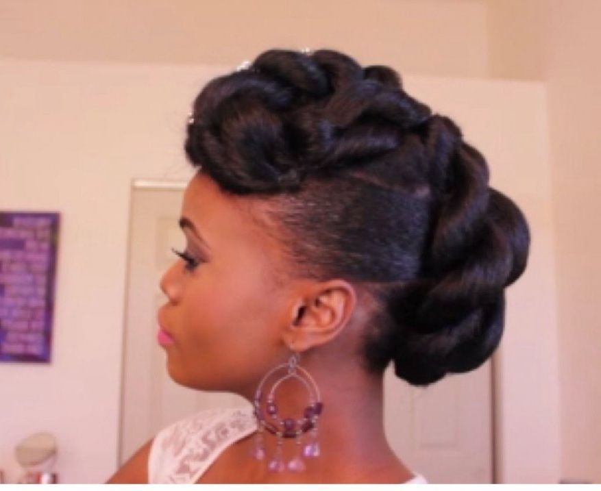 Bridal Faux Updo With Braidng Hair On Ethnic Hair – Youtube For 2018 Updo Hairstyles For Natural Black Hair (Photo 8 of 15)