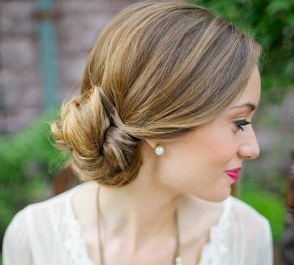 Bridesmaid Hairstyles Low Bun | The Holle Intended For Newest Low Bun Updo Wedding Hairstyles (Photo 1 of 15)