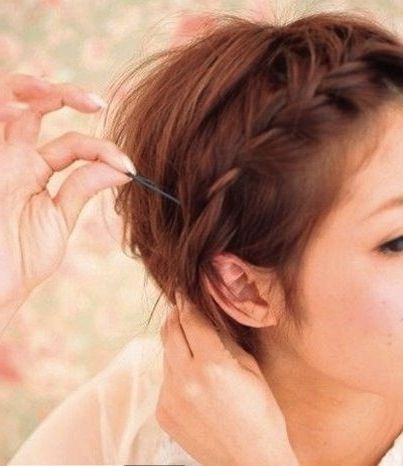 Cute Braided Crown Hairstyle For Short Hair | Styles Weekly With Most Up To Date Everyday Updos For Short Hair (Photo 9 of 15)