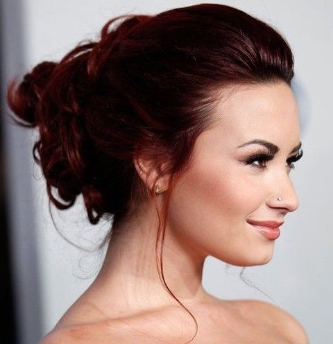 Demi Lovato Hairstyles: Romantic Updo – Pretty Designs Regarding Most Up To Date Romantic Updo Hairstyles (Photo 3 of 15)
