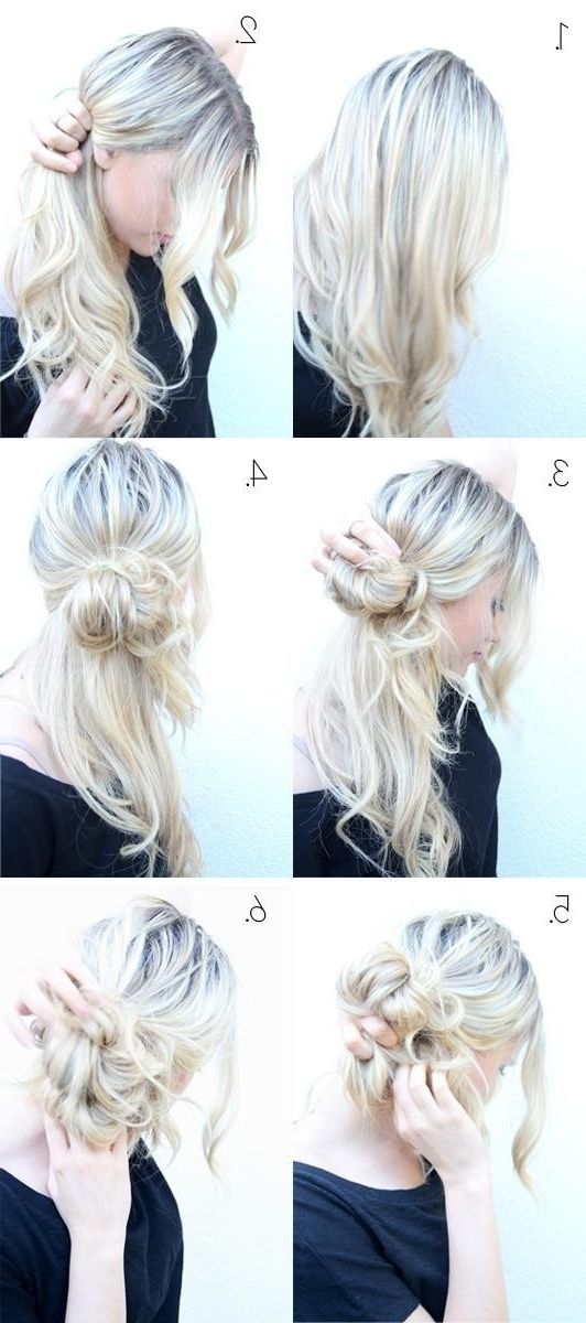 Easy Messy Bun Updos Tutorial: Cute Hairstyles – Popular Haircuts Intended For Best And Newest Quick Messy Bun Updo Hairstyles (View 14 of 15)