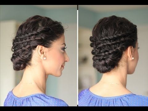 Easy Up Do For Naturally Curly Hair – Youtube Within Newest Natural Curly Updo Hairstyles (Photo 4 of 15)