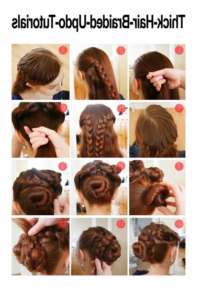 Fashion And Makeup: Gorgeous Braided Hairdo For Thick Hair Pertaining To Most Current Quick Easy Updo Hairstyles For Thick Hair (View 11 of 15)