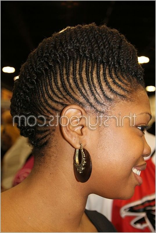 Flat Twists On Natural Hair In Most Popular Knot Twist Updo Hairstyles (View 7 of 15)