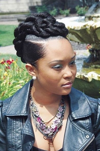 Hair Styles Braids Natural Updo Hairstyle Black Women Intended For 2018 Updos Hairstyles For Natural Black Hair (Photo 15 of 15)