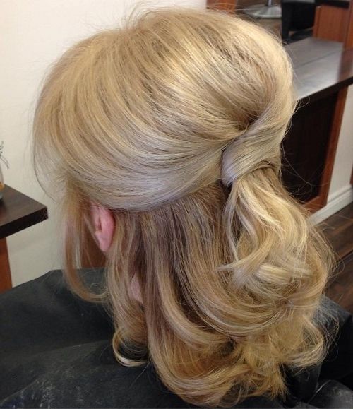 Half Up Half Down Wedding Hairstyles – 50 Stylish Ideas For Brides For Latest Half Updo Hairstyles For Medium Length Hair (Photo 9 of 15)