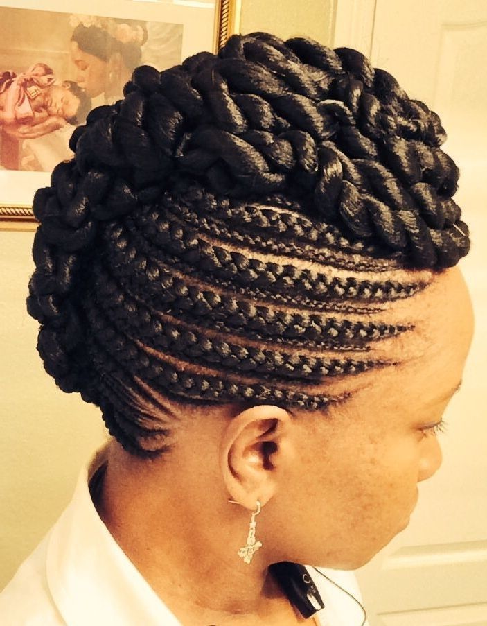 Hottt Cornrow Updo.i Really Like This Style! | Braids,braids Regarding Most Popular Cornrow Updo Hairstyles For Black Women (Photo 13 of 15)
