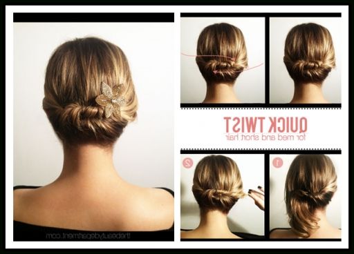 How To Do Cute Updo Hairstyles For Short Hair – Hairstylesunixcode For Most Popular Quick Easy Updo Hairstyles For Short Hair (Photo 10 of 15)