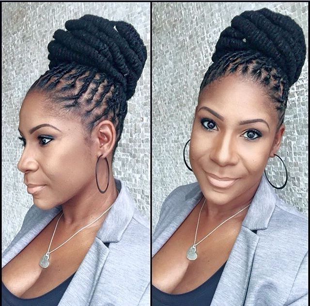 Love This Bun | Loc Me Up! | Pinterest | Locs, Dreads And Dreadlock Throughout Latest Updo Locs Hairstyles (Photo 8 of 15)