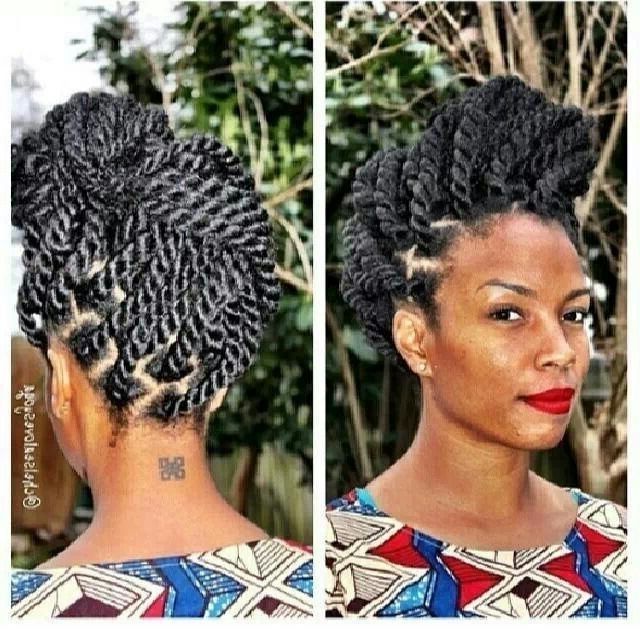 Marley Twists Updo With Large Parts | Hairstyles To Try | Pinterest Inside Current Marley Twist Updo Hairstyles (Photo 1 of 15)