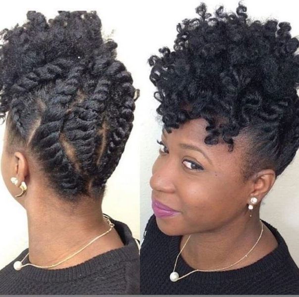 Natural Braided Hairstyles For Black Girls | Protective Hair Styles With Most Popular Twist Updo Hairstyles For Black Hair (View 2 of 15)