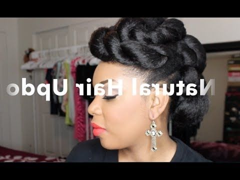 Natural Hair | Natural Hair Updo With Braiding Hair Tutorial – Youtube Throughout Most Recently Updo Hairstyles Using Kanekalon Hair (View 8 of 15)