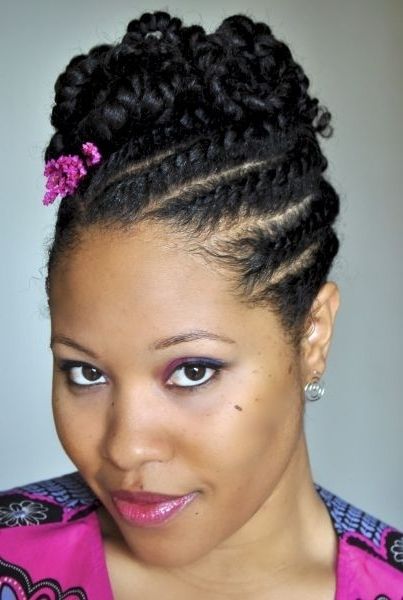 Need A Cute Protective Style? – 18 Flat Twist Updo Styles You Should For Current Natural Black Updo Hairstyles (Photo 9 of 15)