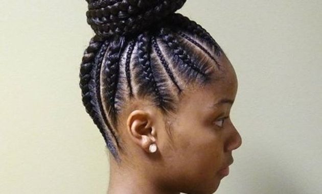 New Cornrow Ponytail Hairstyles Within Most Up To Date Cornrow Updo Ponytail Hairstyles (Photo 5 of 15)