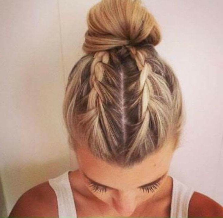 Pindilyara On Hair | Pinterest | Hair Style, Makeup And Work Hair Within Most Current Updo Hairstyles With French Braid (Photo 1 of 15)