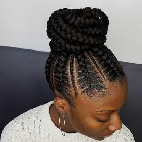 Pinterest: @kayabrigette ? | Hair | Pinterest | Hair Style Inside Most Current Black Braids Updo Hairstyles (View 11 of 15)